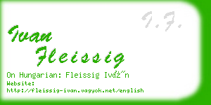 ivan fleissig business card